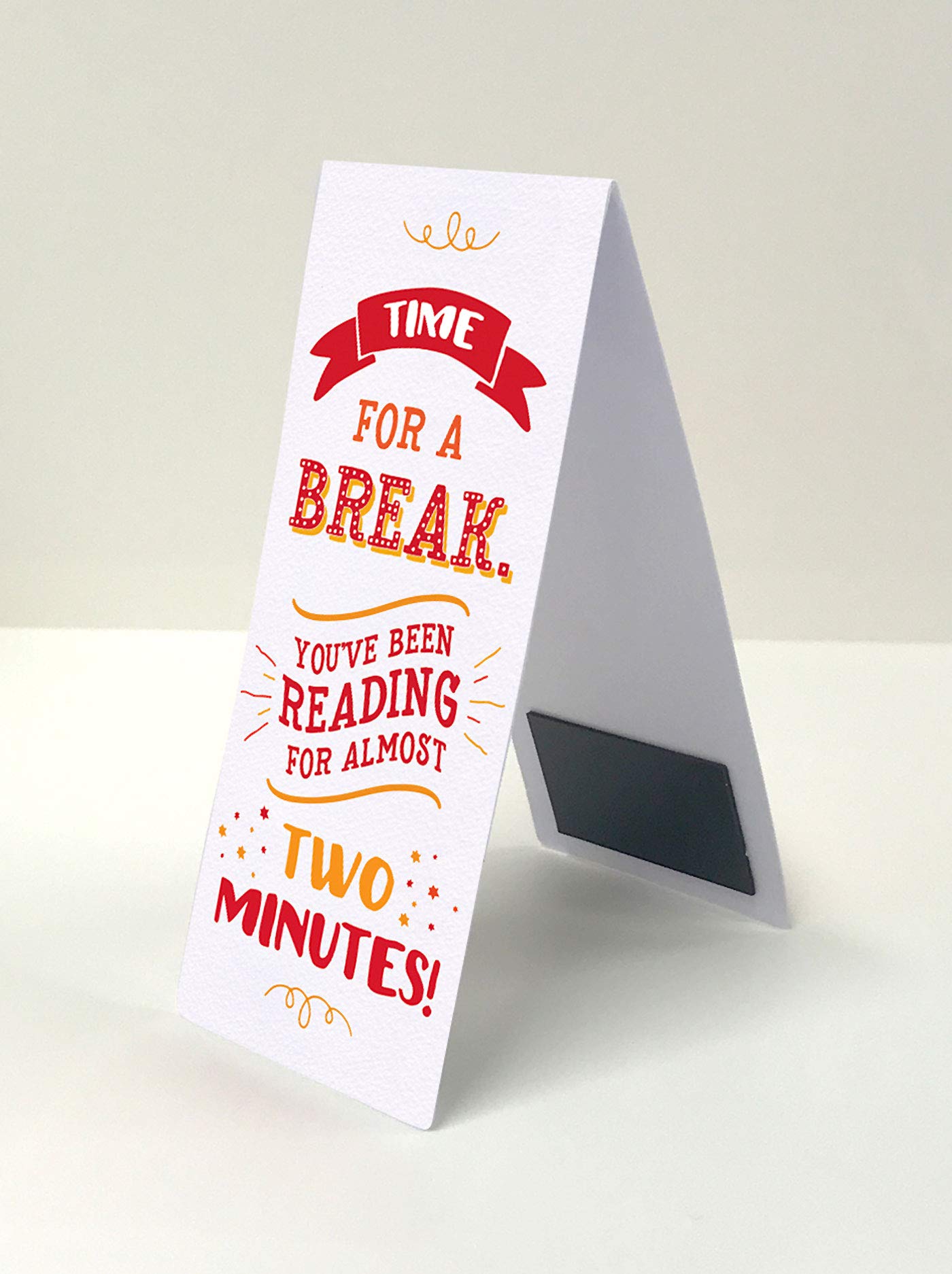 Magnet-Lesezeichen „Time For A Break“ – Witzig, Beidseitig Bedruckt, 45×105 Mm