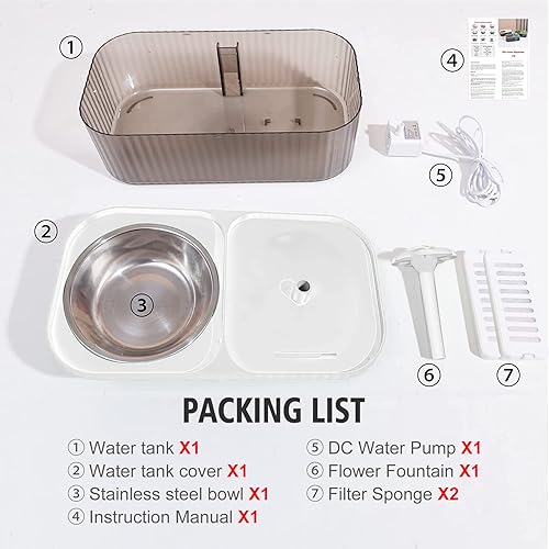 Miniatura 8 de Suertree 6 filtros de repuesto y esponjas de prefiltro de repuesto para fuente automática de mascotas de 3 L, fuente de agua para gatos, dispensador