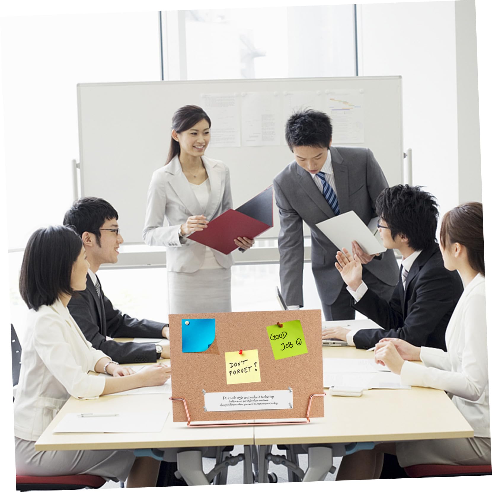 Ipetboom Bacheca Sughero da Parete e Scrivania con Base Rosa Oro Memo Board in Legno con Puntine per Casa e Ufficio Lavagna per Appunti e Messaggi Multifunzione Decorazione per Ambienti di