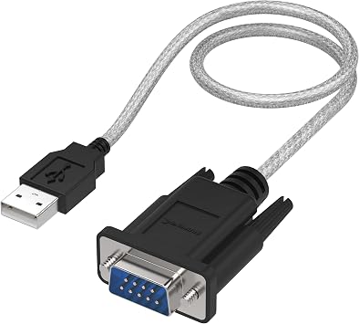 SABRENT USB to RS-232 DB9 Serial 9-Pin Adapter, 1ft SBT-USC1K | Prolific PL2303 chipset; USB to 9-pin DB9 serial; 1-foot cable
