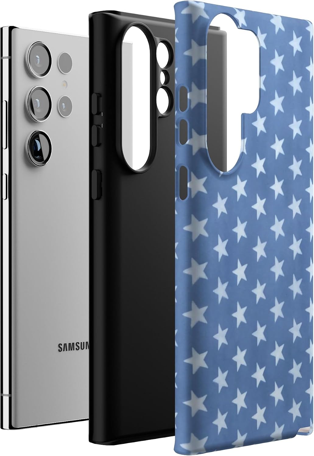 Casely Galaxy S23 Ultra Case | Coastal Blues | Denim Stars | Essential Slim Dual-Layer Protective Design