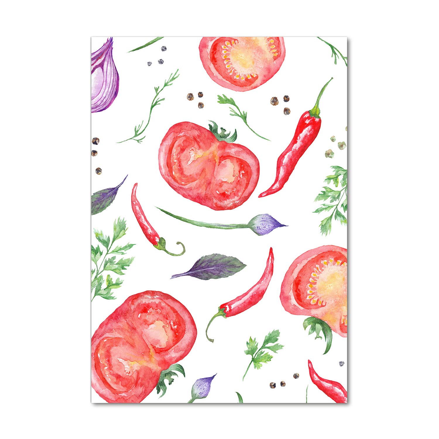 Tableau pour la Mur 70x100 Tulup | Déco Grand Format Rouge Légumes pour Salle à Manger