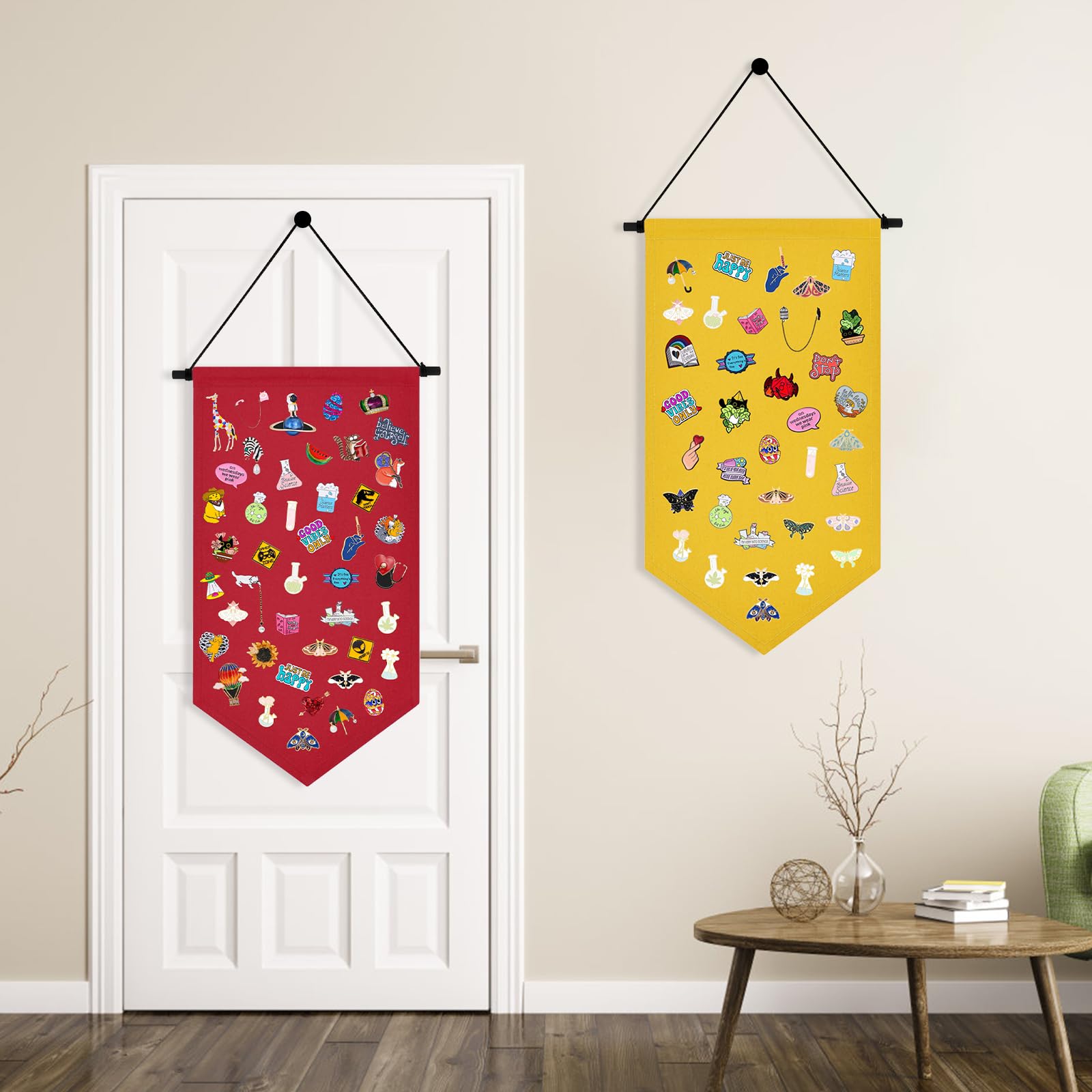 Organizer Per Spille Da Parete Kunyeah - Tela Colorata 50.5x25.9cm, Per Collezioni E Decorazione