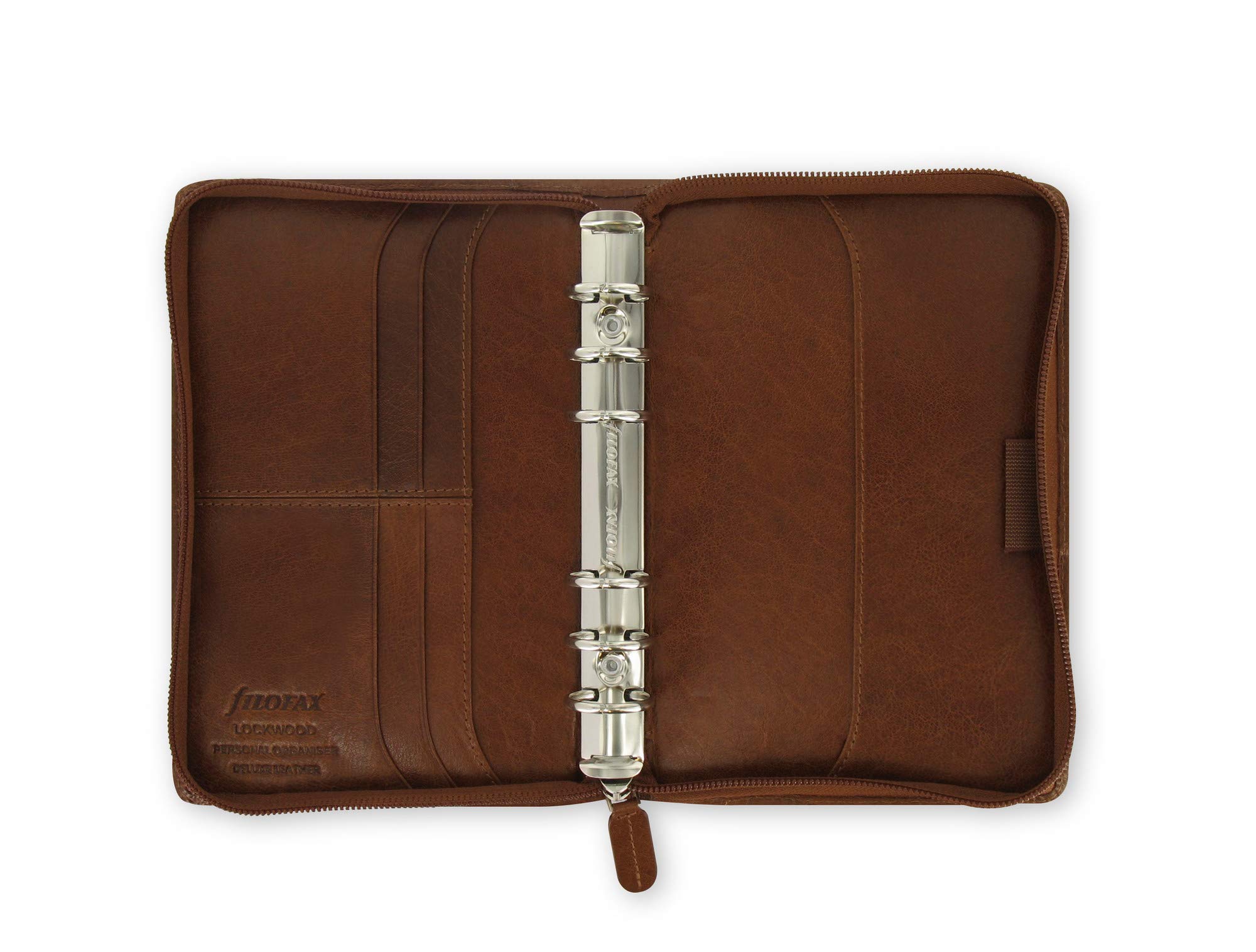 Filofax Lockwood Terminkalender Tagebuch Planer Organizer persönlich mit Reißverschluss in Cognac