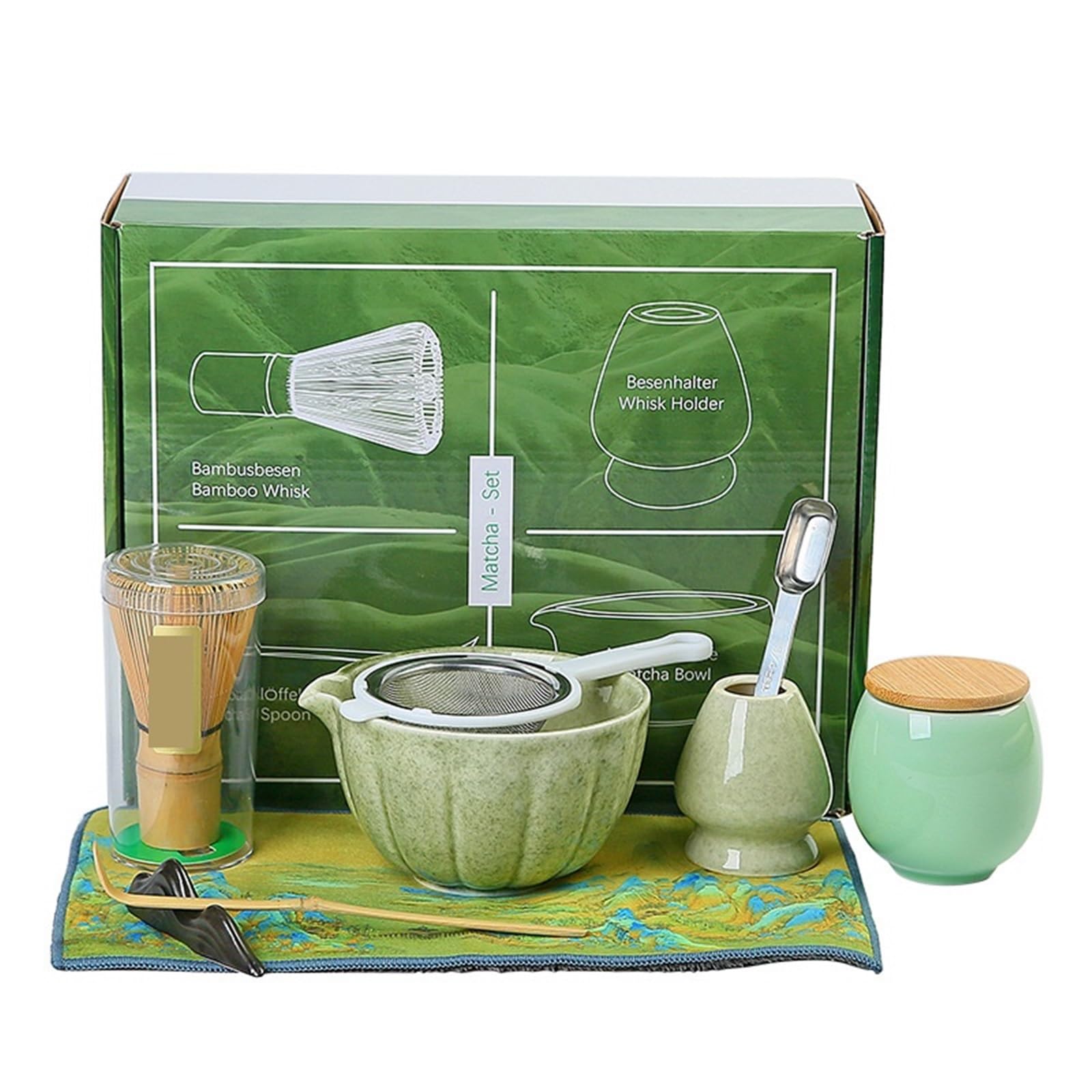 Juego De Té Matcha Juego De 4/7 Piezas For Hacer Matcha, Pincel For, Exquisito Cuenco For, Caja Con Batidor, Suntuosas Herramientas For Té(7pcs Black)