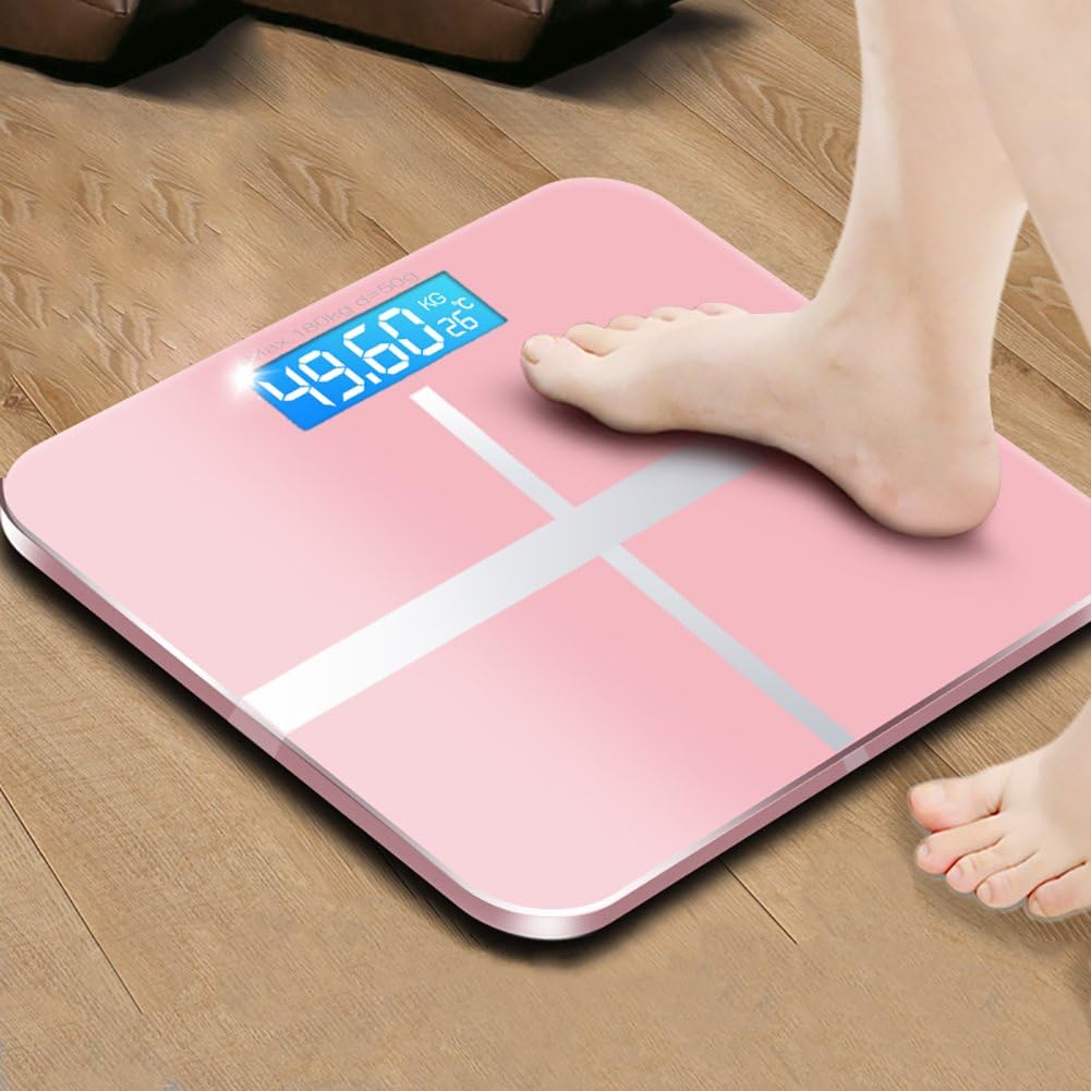Weight Scale LED Backlit Display Home Digital Scales (Rose Gold)