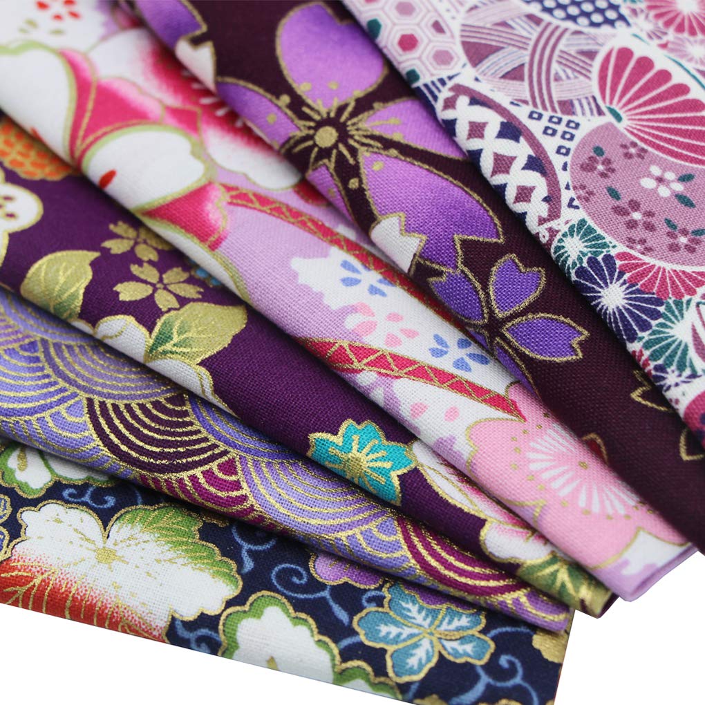 300x148cm Tessuto Cotone Giapponese Con Fiori - Metraggio 300x148 Cm