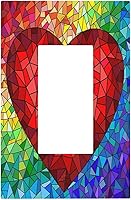 Vista 55 de Cubierta de Interruptor de Luz de Estilo Boho Vintage de los 70 Sol Arcoíris Champiñón Floral Rocker Individual 1 Gang Cubierta de Enchufe