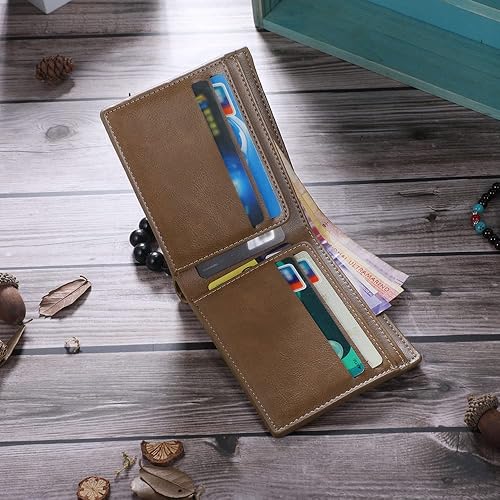 Miniatura 3 de ALBERTBAND Cartera personalizada de cuero con imagen personalizada para hombres, novio, papá, abuelo, 3 nombres, Vintage