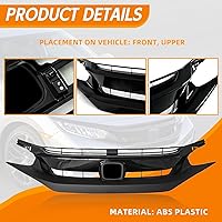Vista 6 de YLT AUTO Rejilla delantera de malla negra mate para defensa delantera Compatible con Honda Civic 2019 2020 2021