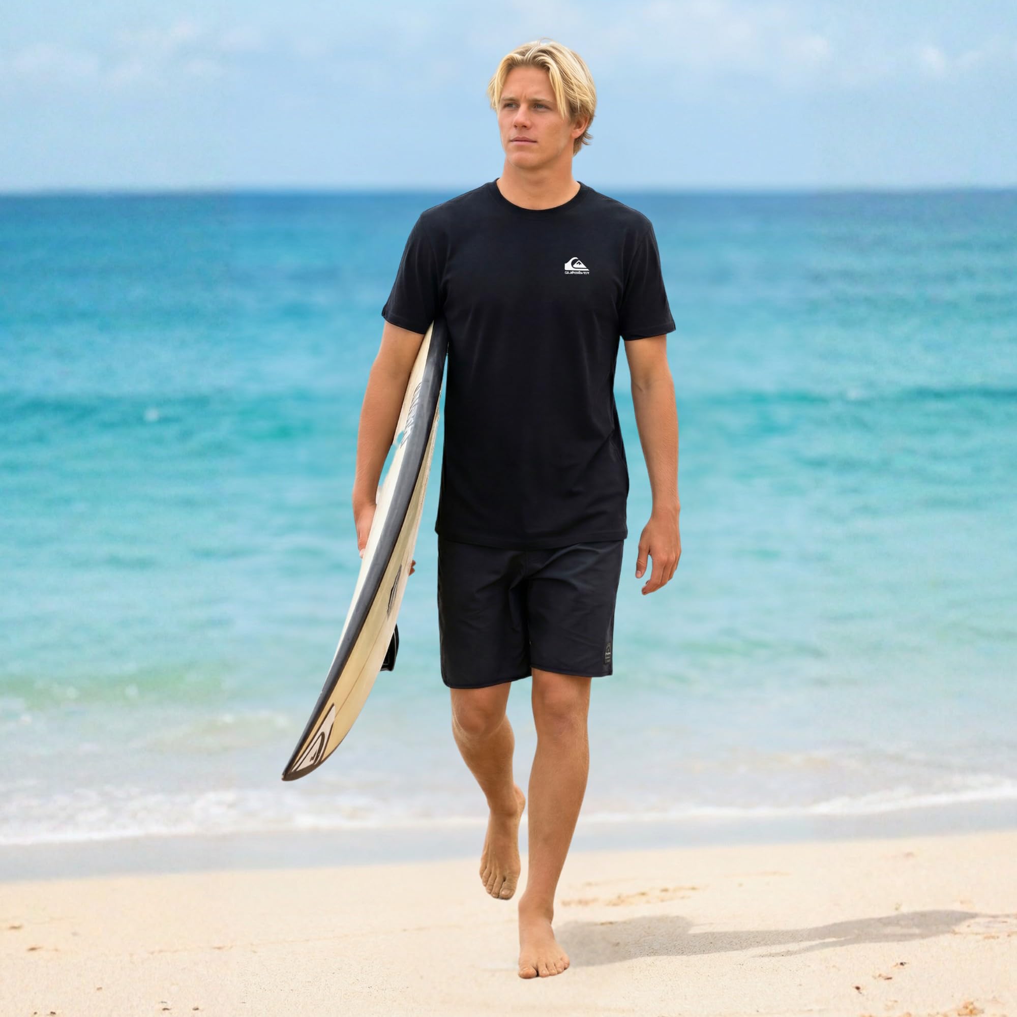 Quiksilver Duże i wysokie koszulki dla mężczyzn - męska bawełniana koszulka z krótkim rękawem i okrągłym dekoltem