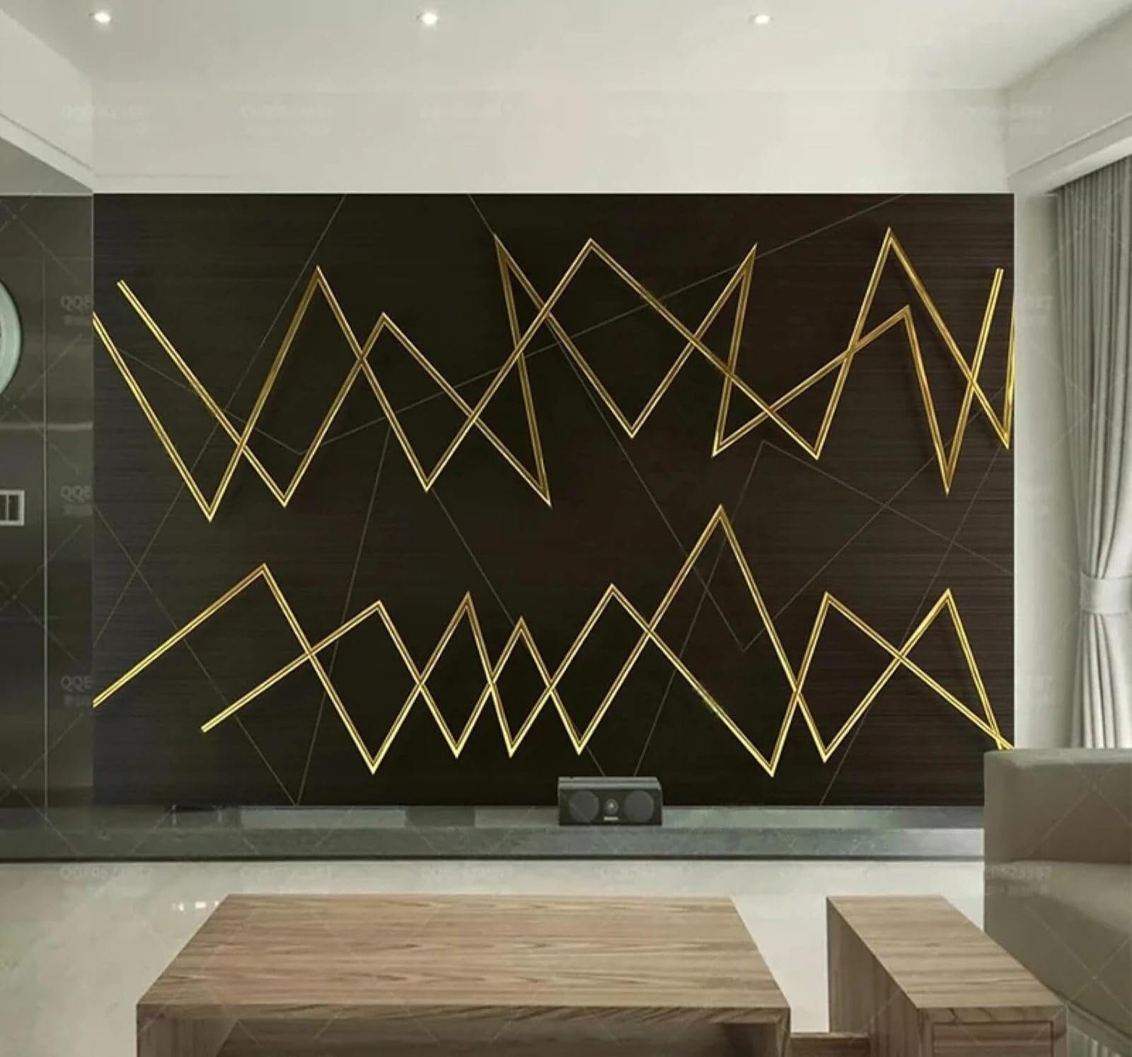 XLMING Abstract Luxury Creative Metallic Lines 3D Wallpaper Luxury Silk Study Dining Feature Sofa Grey Bedroom Living Room Tv Decorative Wall-300cm×210cm