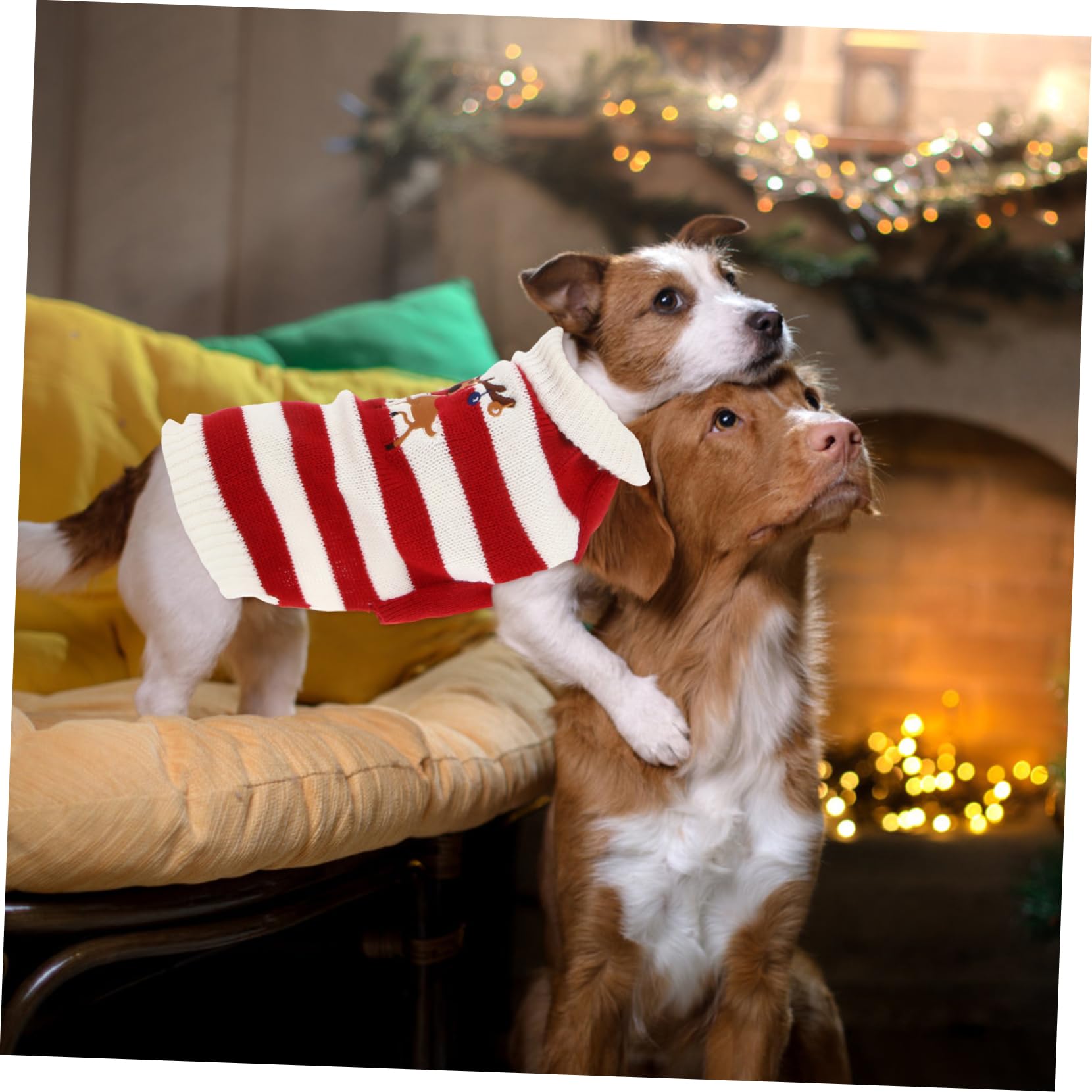 POPETPOP Maglione per Cani Invernale Forma di Alce per Animali Domestici Vestito Natalizio Senza Bottoni o Cerniera per Cani