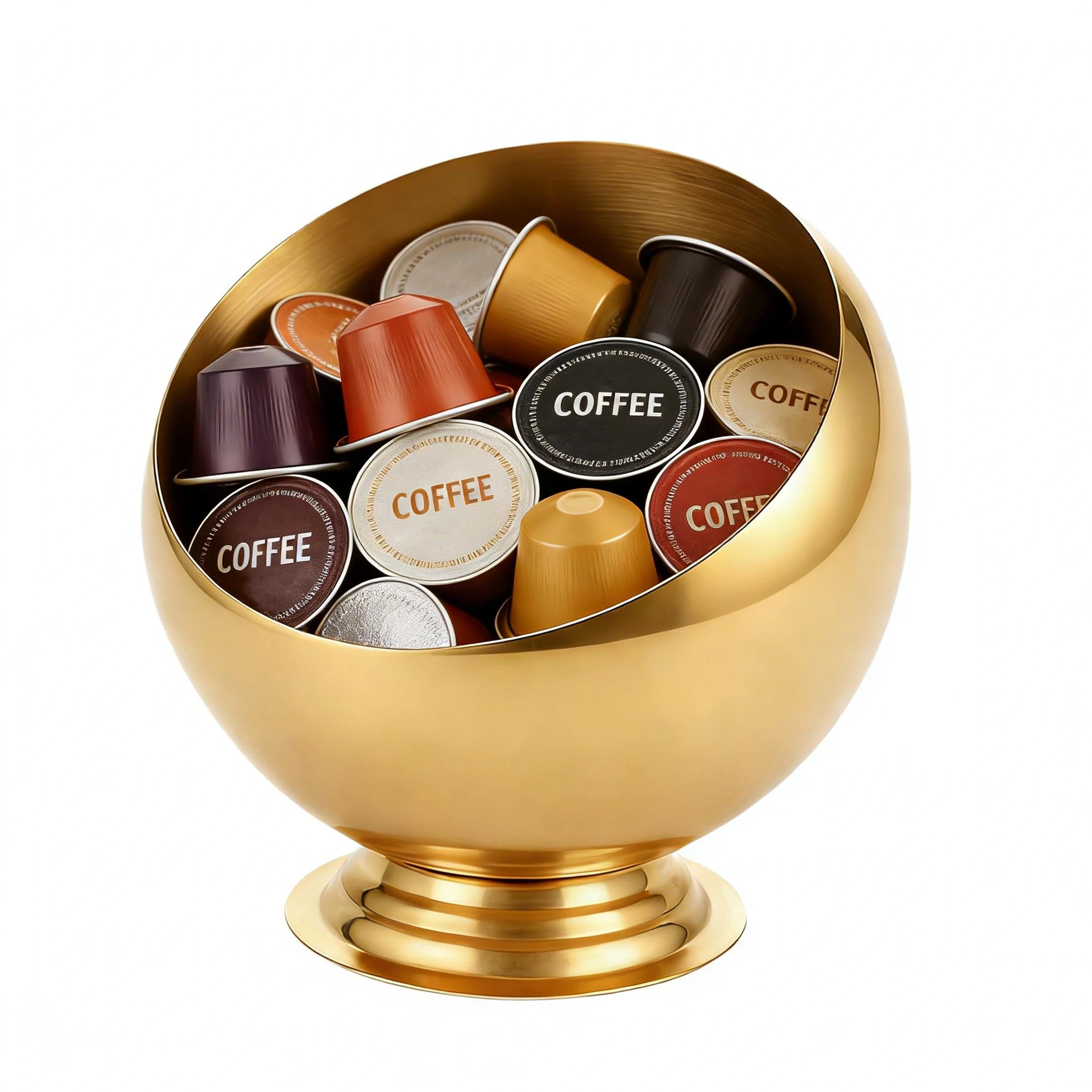 Large Stainless Steel Coffee Pod Holder Bowl for Countertop