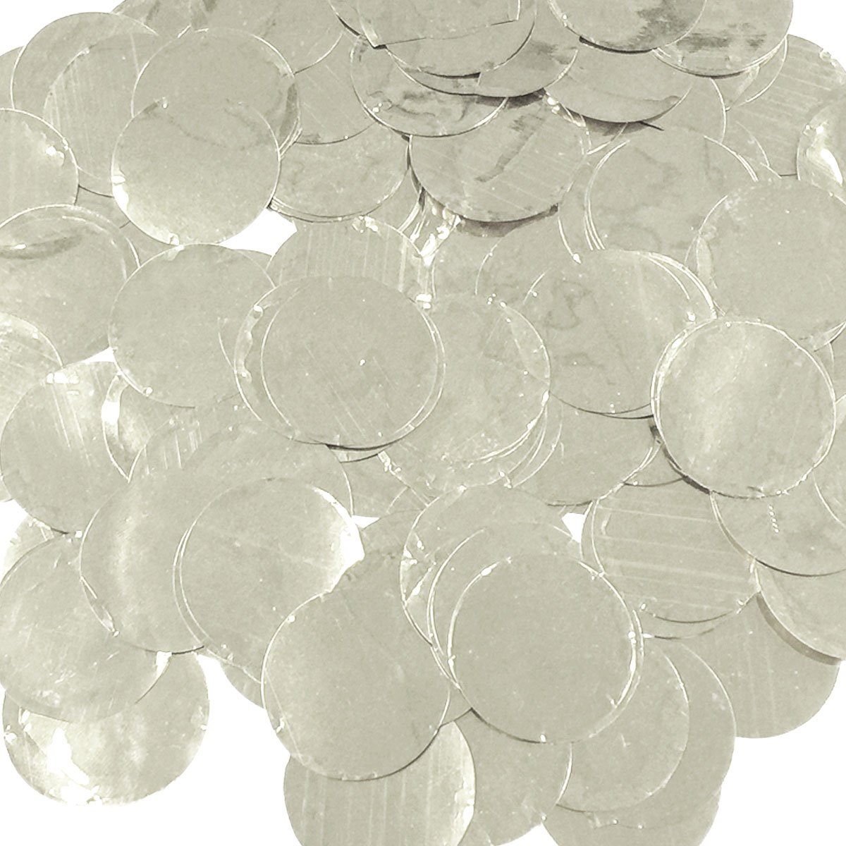 Wrapables 2,5 cm rund Gewebe Konfetti Party Dekorationen für Hochzeiten, Geburtstagsfeiern, und Duschen Metallic Silver Foil