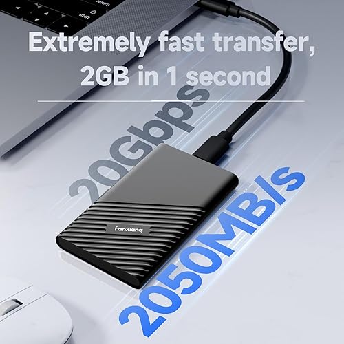 Miniatura 2 de fanxiang SSD externo de 2 TB portátil, hasta 2000 MBs, unidad externa de estado sólido USB C, disco duro externo, USB 3.2 Gen2* 2 Type-C SSD para