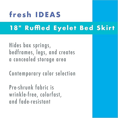 Miniatura 3 de Fresh Ideas falda de cama de 18pulgadas con volantes calados color hueso
