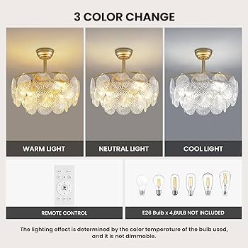 F♡ NOXARTE 22 Inch Crystal Ceiling Fan with Light, Multi-Tier