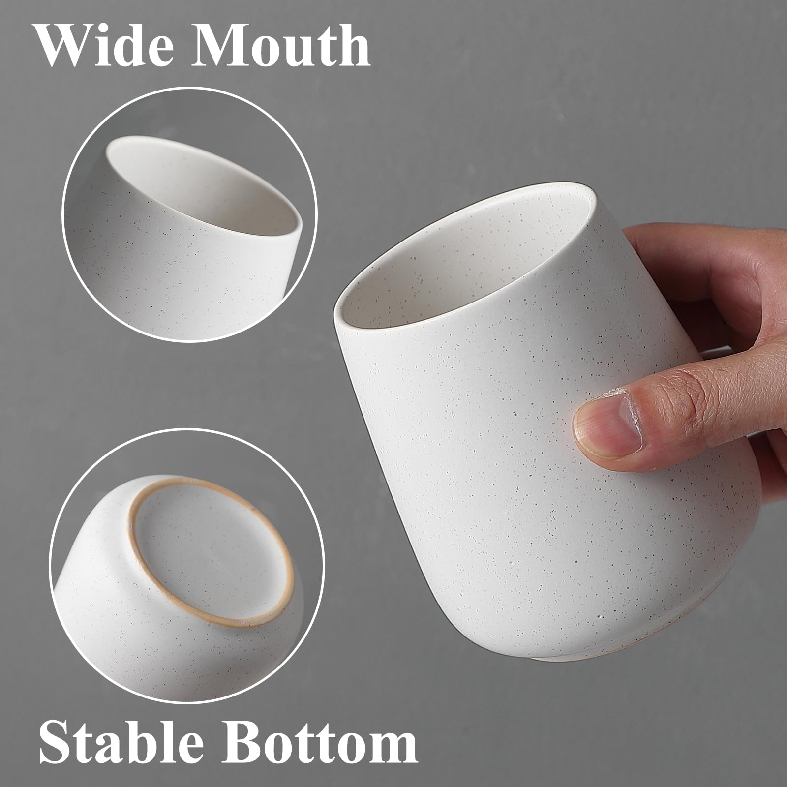 Set di 2 tazze in ceramica quadrata per spazzolino da denti e