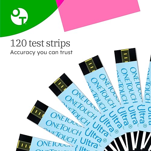 Miniatura 3 de OneTouch Tiras de prueba Ultra para diabetes  120 unidades  Tiras de prueba para diabéticos para monitor de azúcar en sangre  Tiras de prueba de