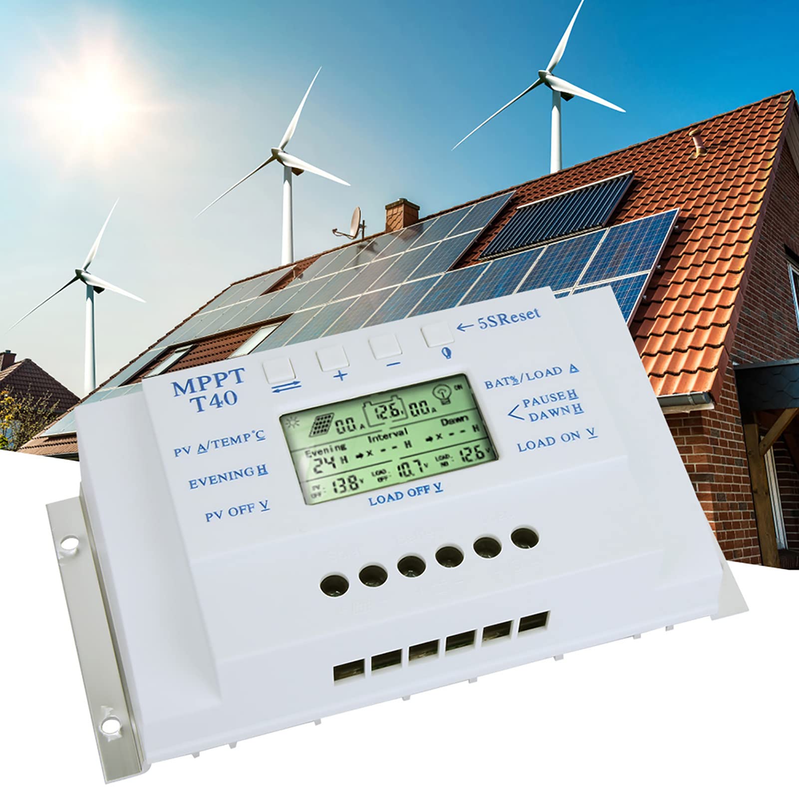 Haofy Zaawansowany Automatyczny Regulator ładowania Słonecznego MPPT 12 V 24 V Wyświetlacz LCD do Oszczędzania Energii Systemu Oświetlenia Ulicznego
