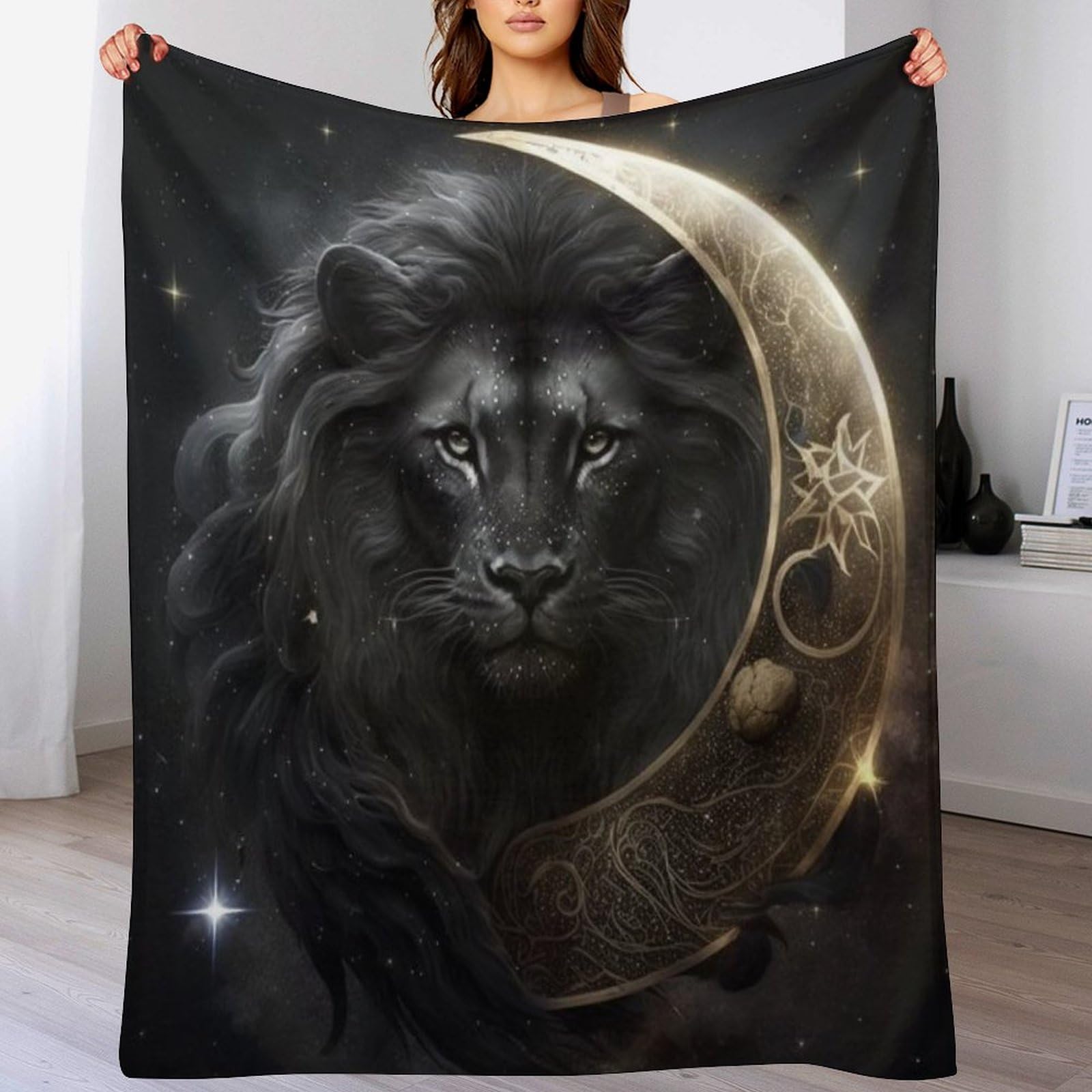 Manta de león de franela ligera y cálida ideal como regalo original infantil de 100x130 cm