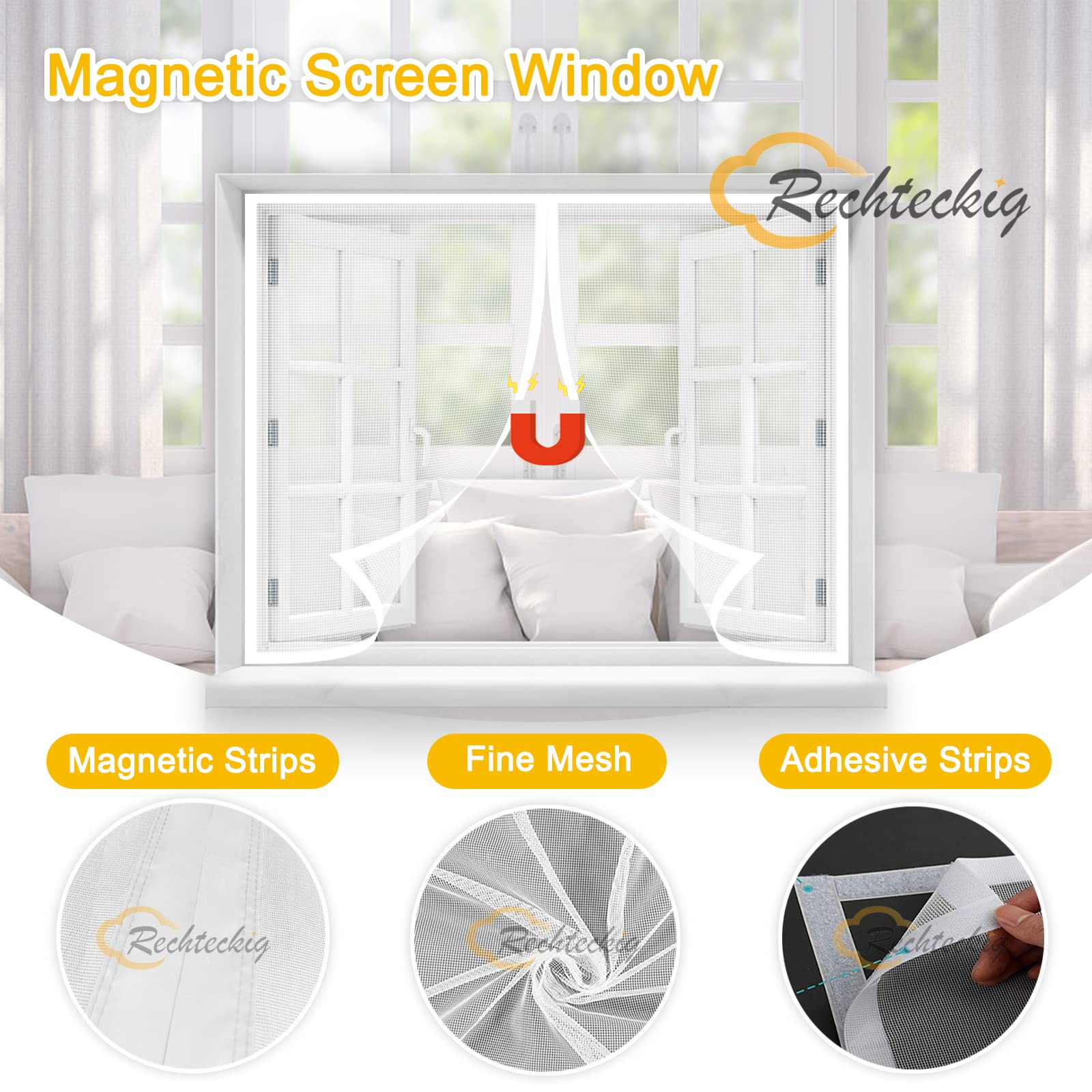 Moustiquaire Fenêtre Magnétique,Fermeture Automatique