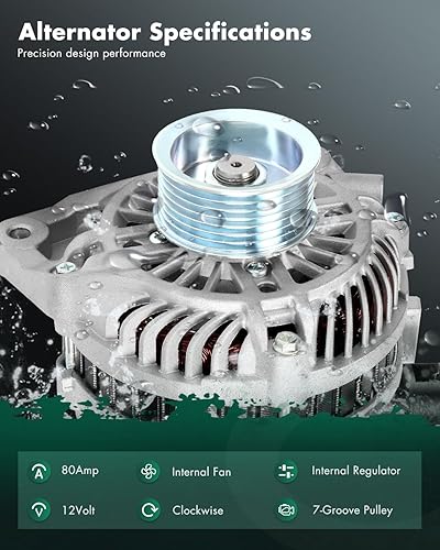 Miniatura 2 de SCITOO Alternador se adapta a Honda para Civic (FN, FK) 1.8VTEC [R18A2] 140 hp Gasolina 2005-2012, 12V 80 Amp CW 7 surcos, reemplazo OE 11176