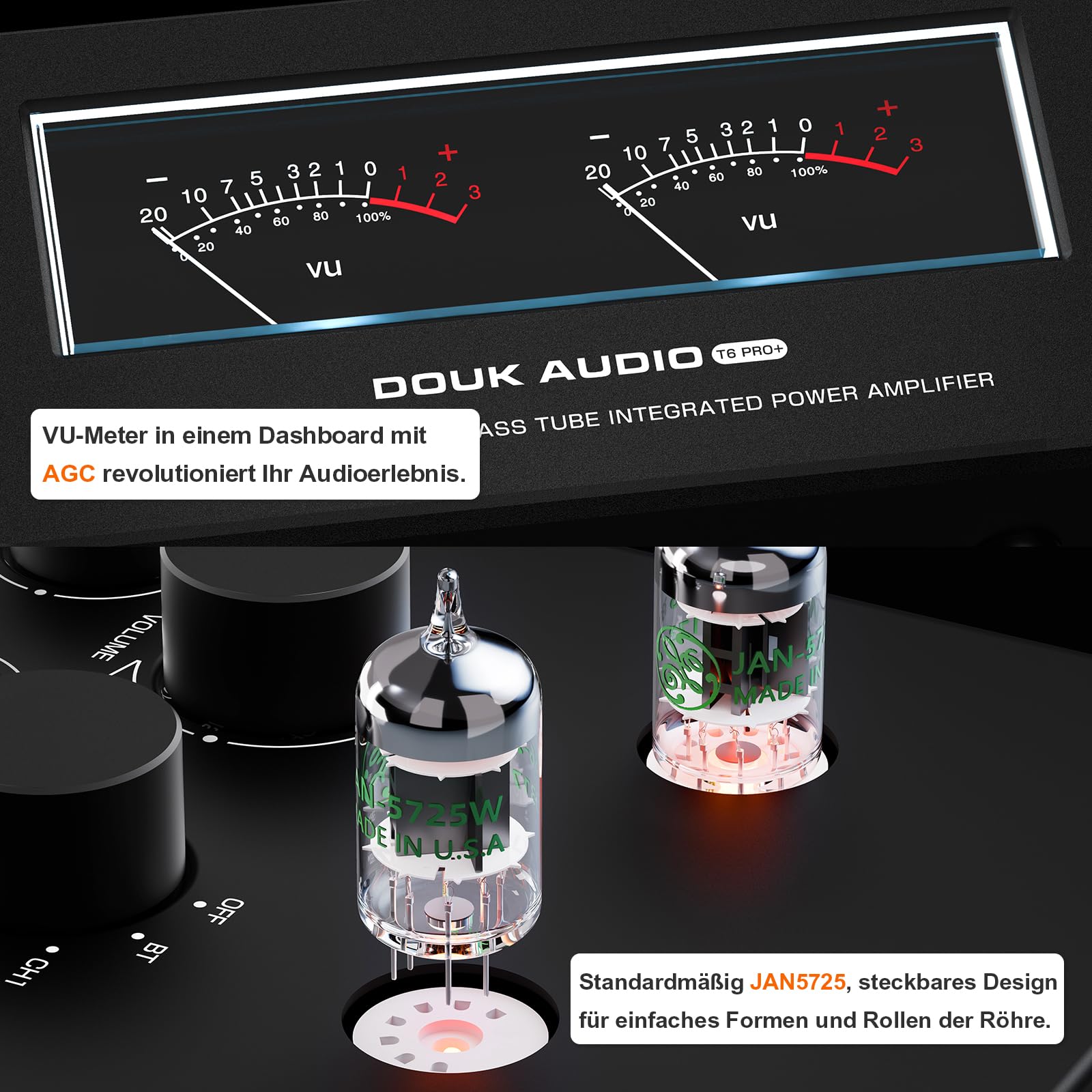 Douk Audio T6 Pro Bluetooth Amplifier 300 vatios x2 amplificador de tubo TPA3255 para Home Theater Hi-FI Audio System