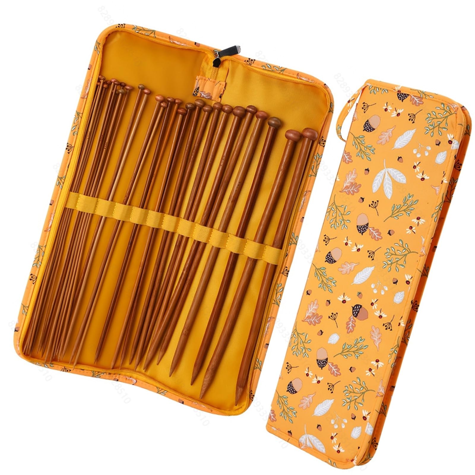 Jazuaiao Carbonized Single Ended Knitting Needle 25cm with Portable Knitting Case for Crafting Ergonomic Needle