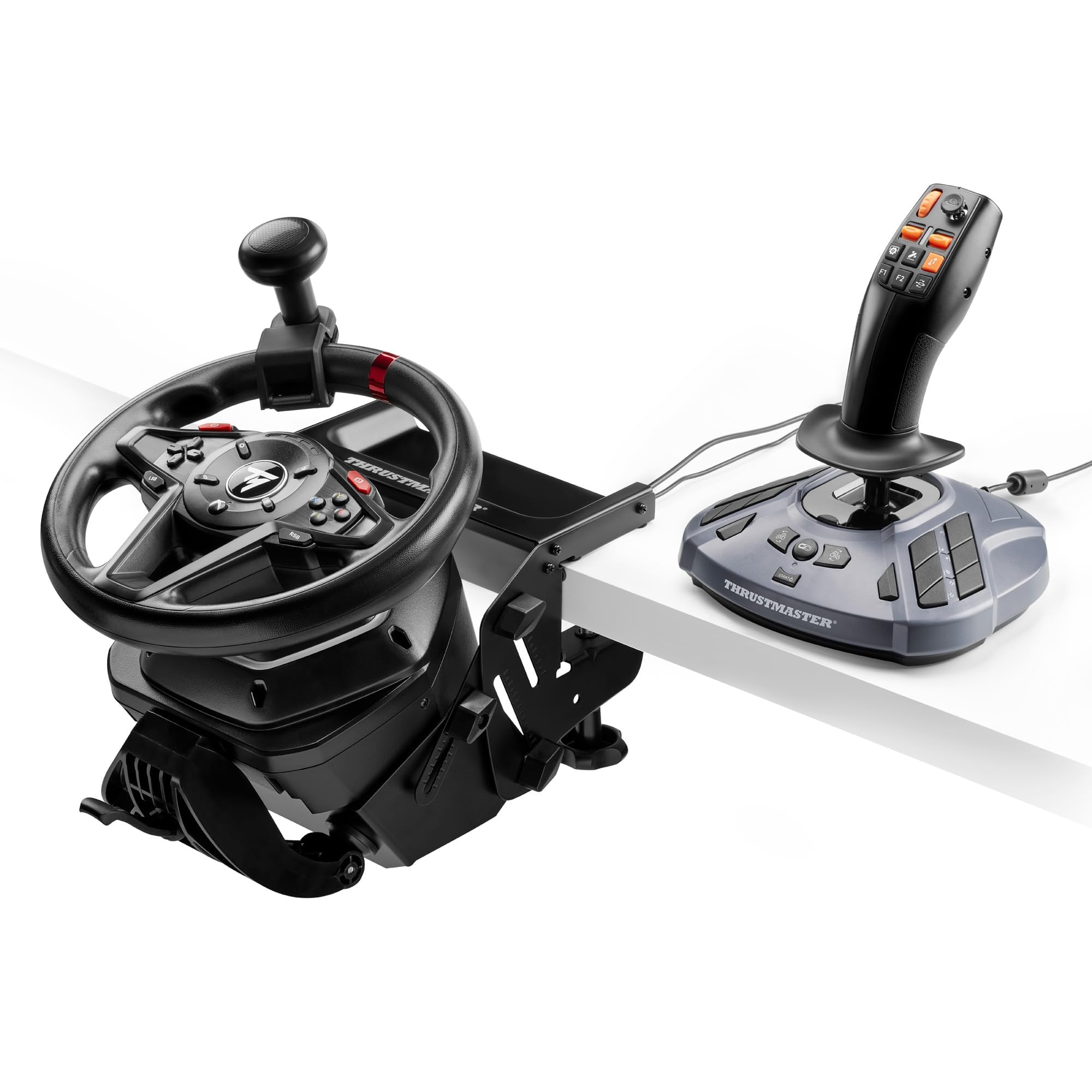 Thrustmaster T128 SimTask Pack mit Rennlenkrad und FarmStick: Komplettes Steuerungs- und Befestigungssystem für Farming Simulationsspiele fur PC
