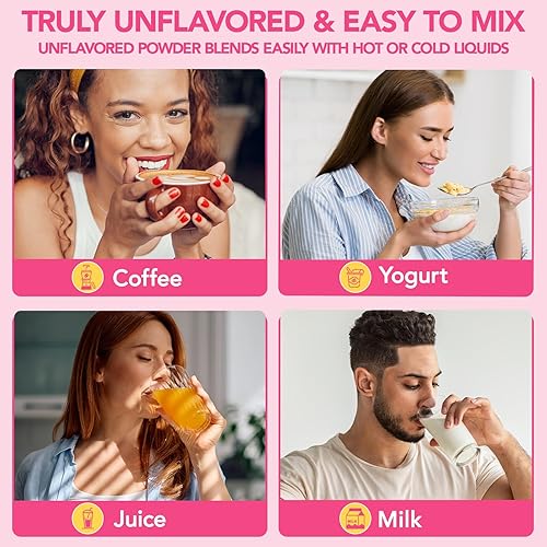 Miniatura 8 de Polvo de péptidos de colágeno múltiple - Tipos I, II, III, V, X - 2 libras sin sabor - con biotina, ácido hialurónico y vitamina C - Keto y Paleo,