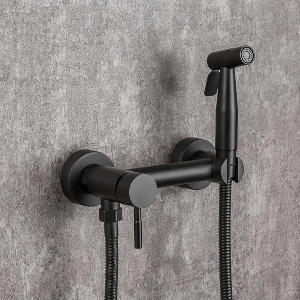 Toilet Bidet Kit - Matte Black Brass Handheld Bidet Sprayer - Hot and Cold Water Toilet Shower Head — view 2