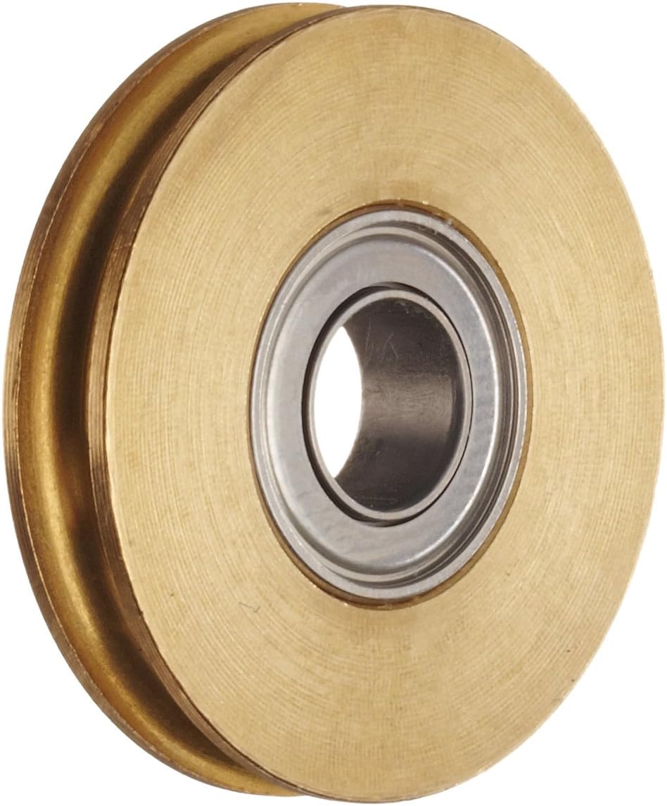 Dynaroll Miniature Precision Motion Control Brass Pulley with Ball Bearing, Double Shielded, Stainless Steel