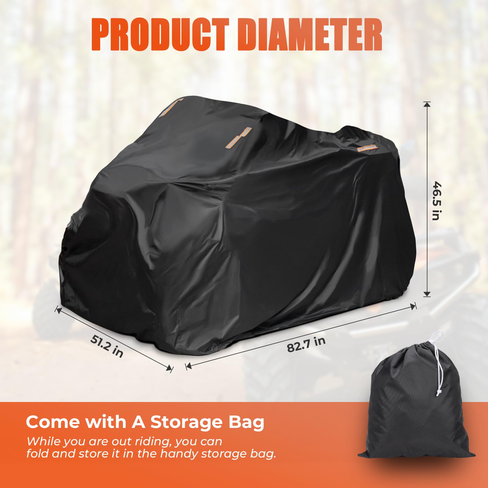 KEMIMOTO Funda Impermeable Universal para ATV, Tejido Oxford Oxford 300D, Resistencia al Viento, Bandas Reflectantes