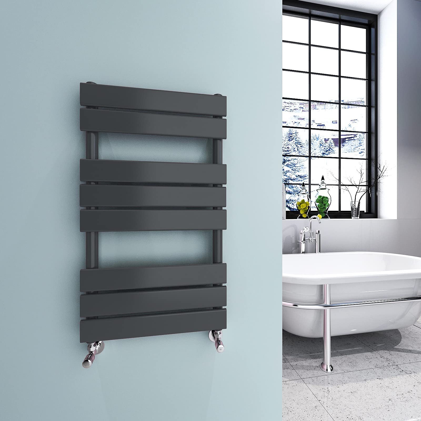 Heated Towel Rail Radiator for Bathroom Flat Panel Ladder Anthracite Designer Radiator 800X450mm Central Heating RADS