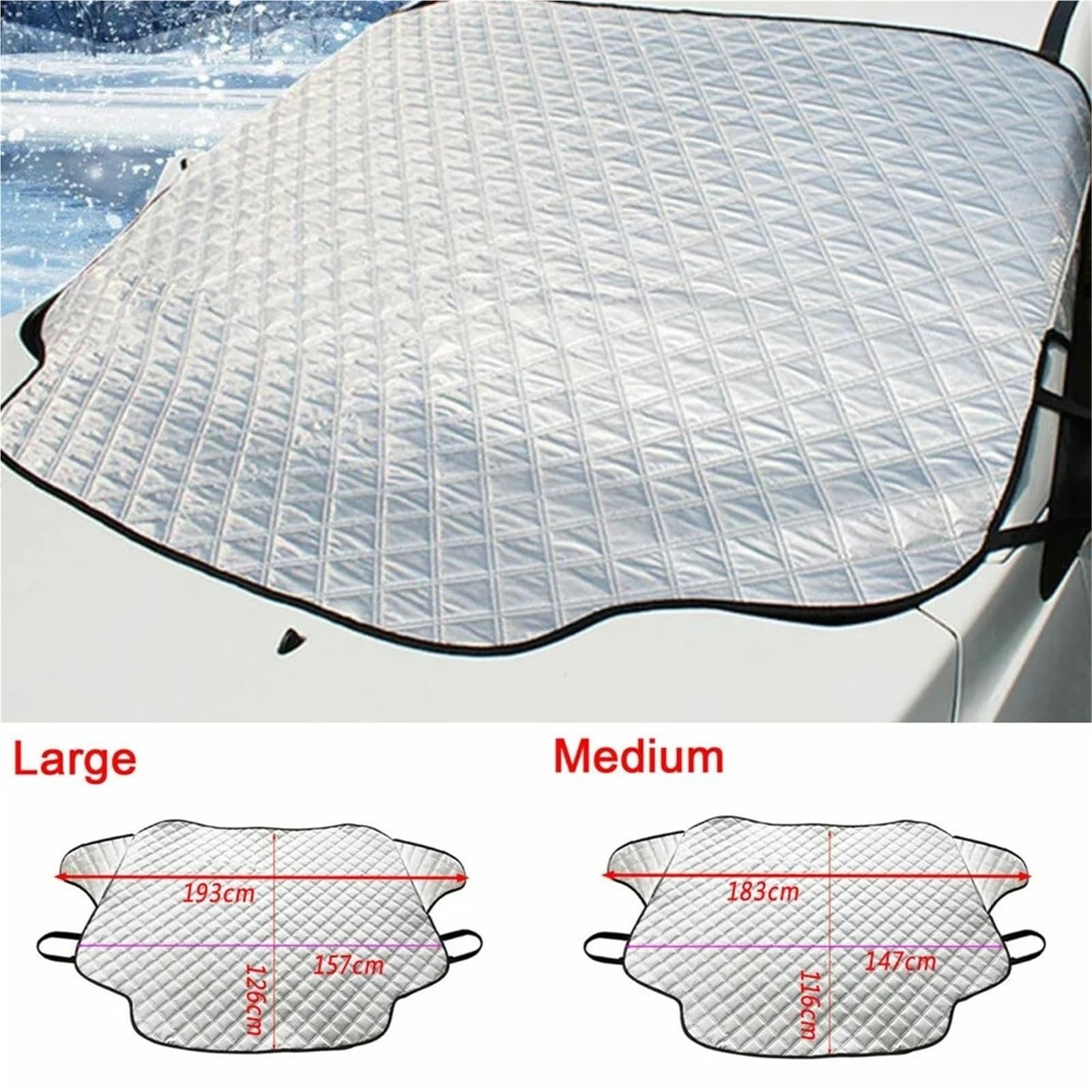 Paraneve per Auto e Protezione Solare Invernale Magnetica Copri Parabrezza Auto Inverno(193X126cm)
