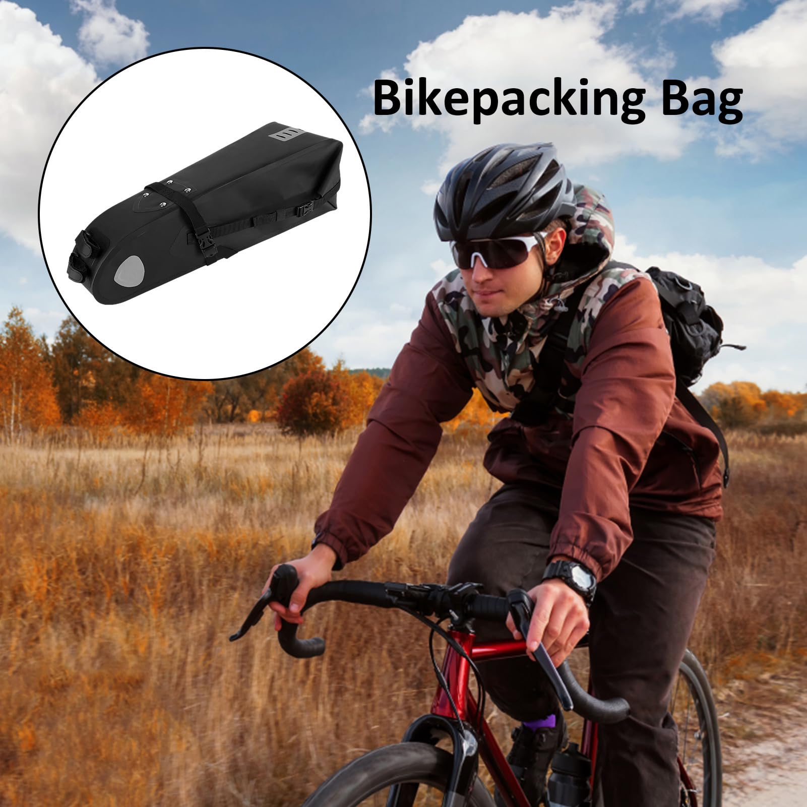 Bolsa para Sillín De Bicicleta Organizador Impermeable 10L Bajo Sillín