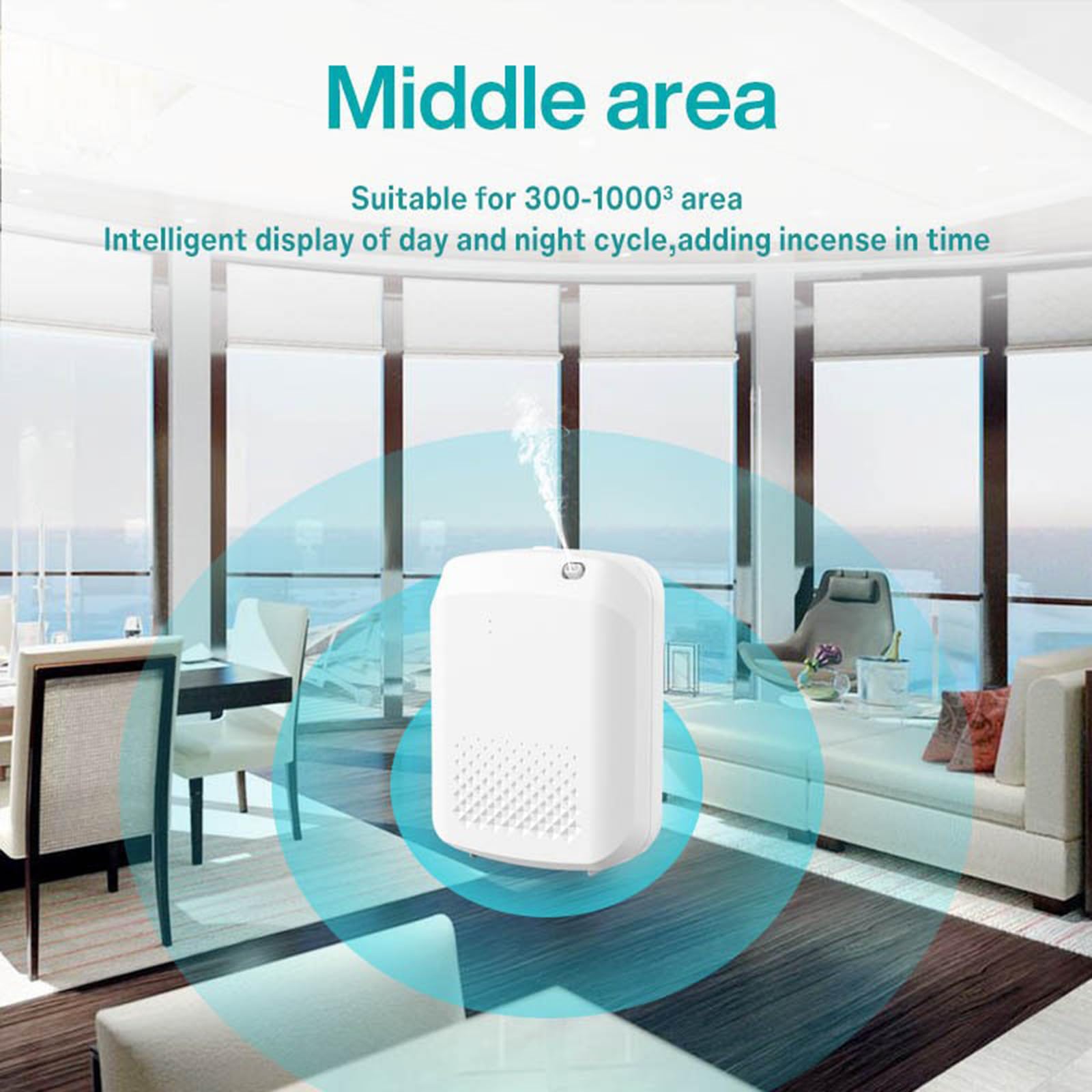 Difusor de aceites esenciales con Bluetooth, máquina de aromaterapia inteligente, gran capacidad de 400 ml, montado en la pared, control Bluetooth, 5 velocidades para el hogar, hotel,Black