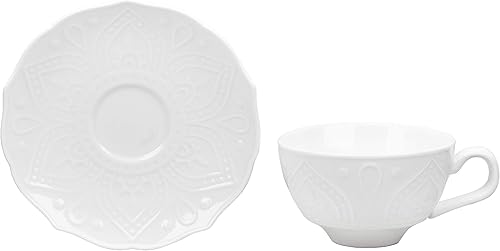 Miniatura 4 de 10 Strawberry Street Dahlia - Plato llano blanco de 10.5 pulgadas, juego de 6