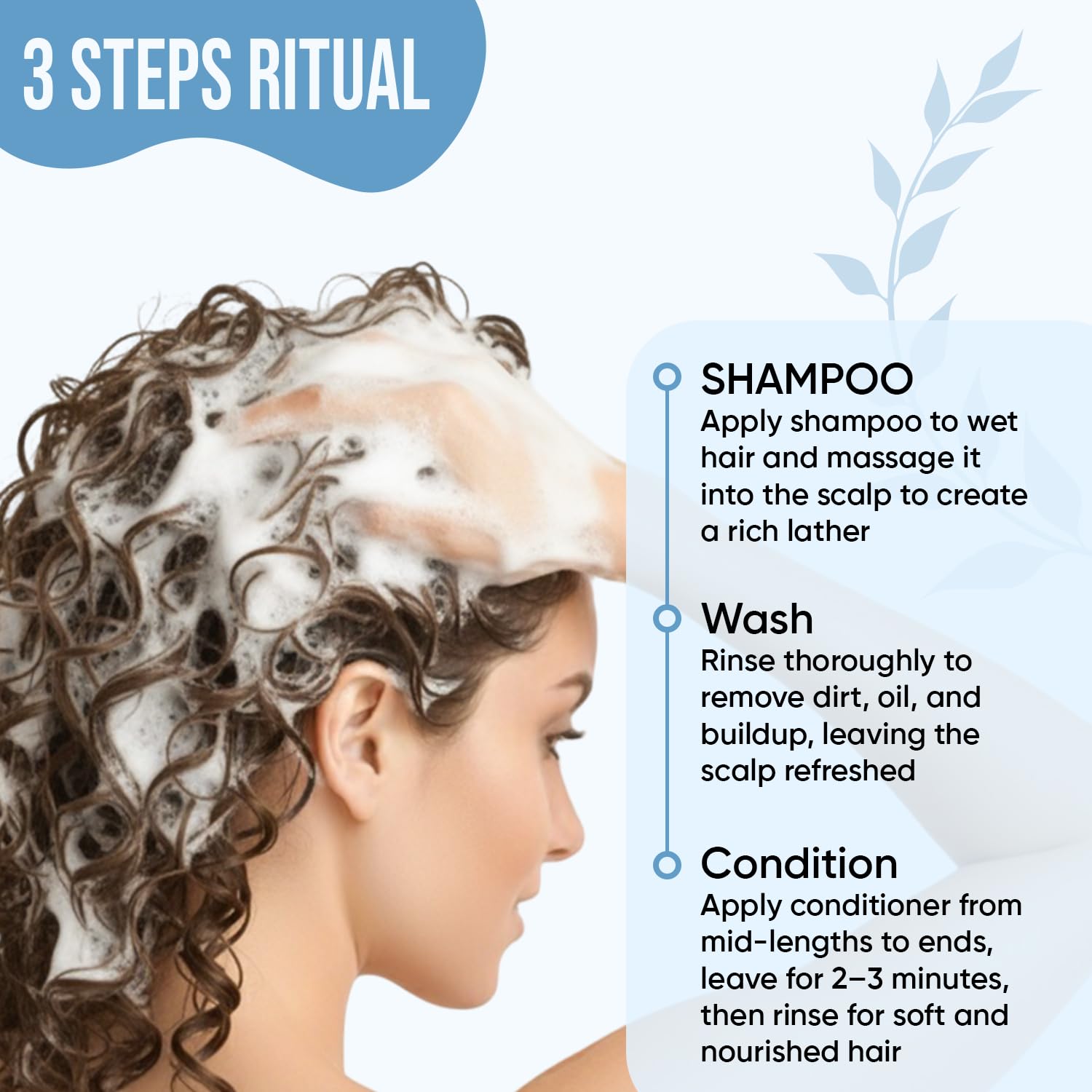 DEL SUR Curly Hair Shampoo and Conditioner Set | 16 fl oz Each | with Camellia Japonica, Hibiscus & Amaranth Oil | Curl Defining, Volume & Hydration for Curly & Wavy Hair - Image 8