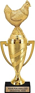 Crown Awards Chicken Trophy, 14" Gold Cup Chicken Trophies with Free Personalization