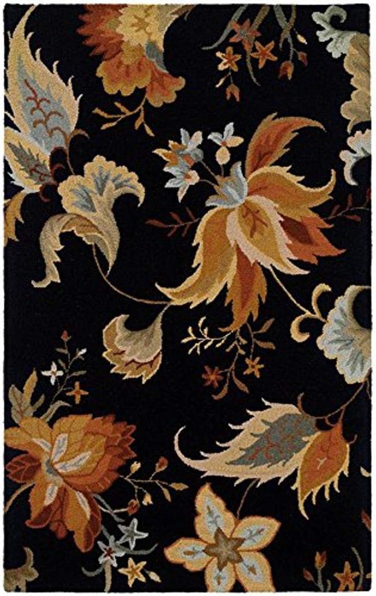 Heirloom Rugs Floral Garden Rug, Black/Multi, 5' x 8'