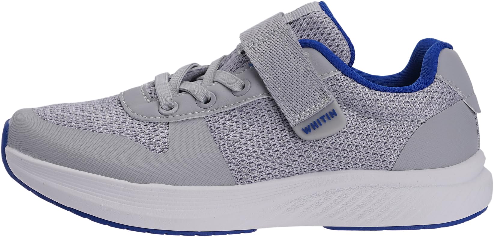WHITIN Wide Width Toe Box Running Sneakers for Little Big Kids Jogging Athletic Sport Zero Drop Shoes Boys Walking Size 13 Bowling Indoor Road Grey 31