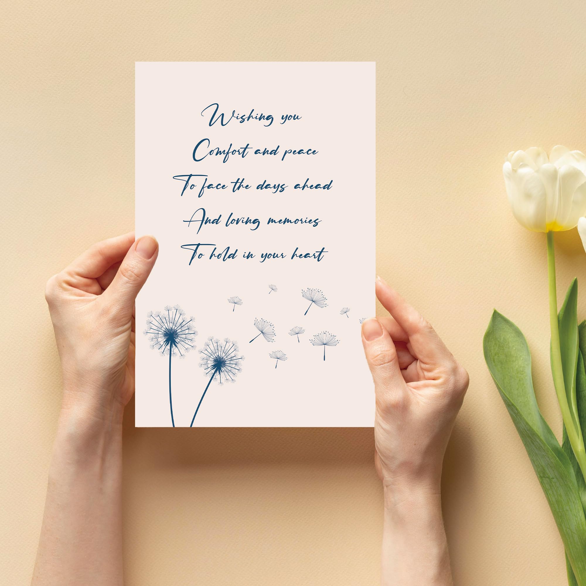 Sorry For Loss Of Your Dad Sympathy Card - Dandelion Condolences Card With Blank Inside