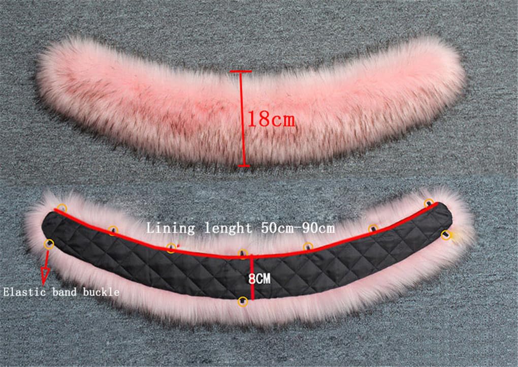 Jegsnoe Cuello De Piel Sintética para Mujeres Y Hombres, Bufanda De Piel Esponjosa De 90Cm, Chaquetas De Otoño E Invierno, Abrigo con Cuello con Capucha, Decoración De Piel Cálida