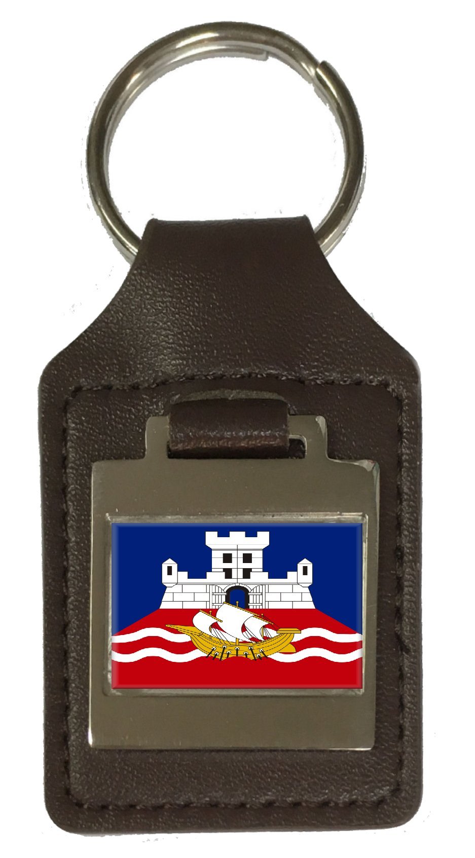 Porte-clés en cuir gravé drapeau de la Serbie chic et élégant - 5