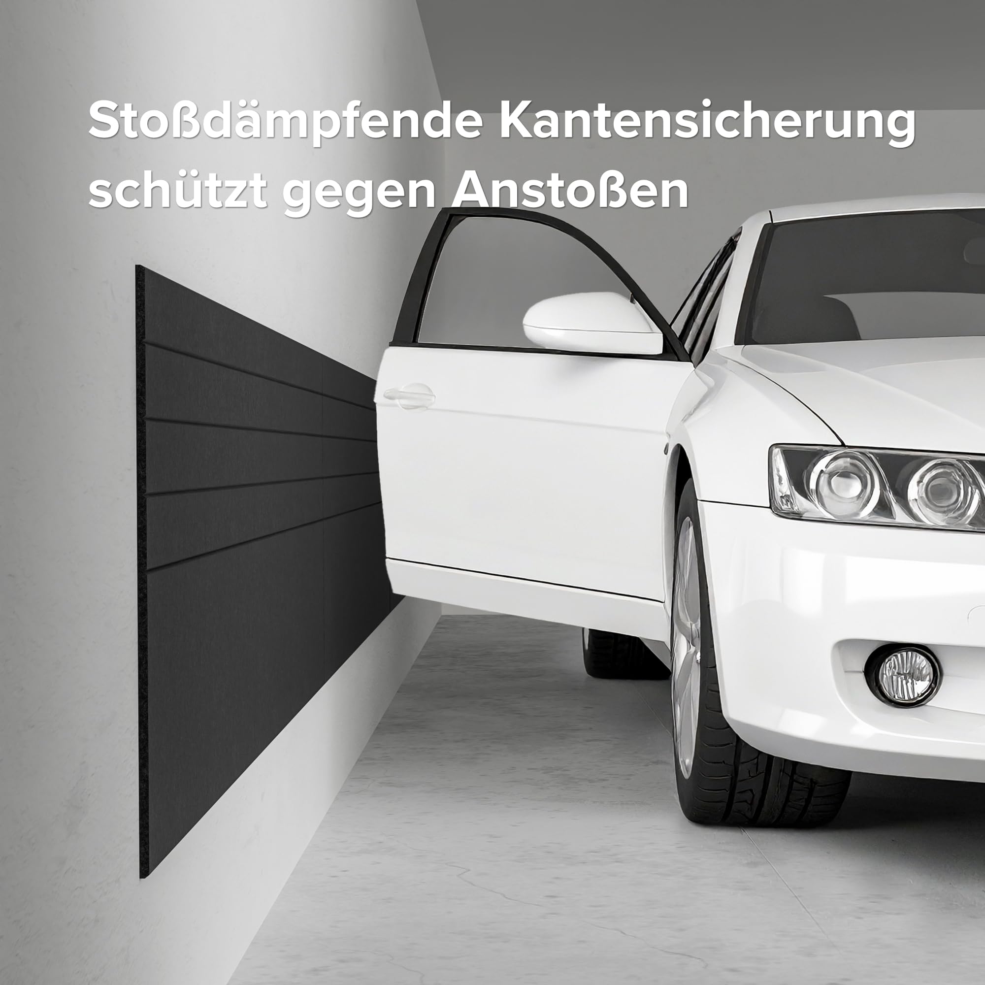 AKUSTIKO Akustikpaneele Selbstklebend 240x30cm - 8 Stück Weiß Akustik Wandpaneele Schallschutz & Raumakustik Panels Filz 9mm Hexim Decken- & Wandverkleidung Raum Klang (5.76m²)