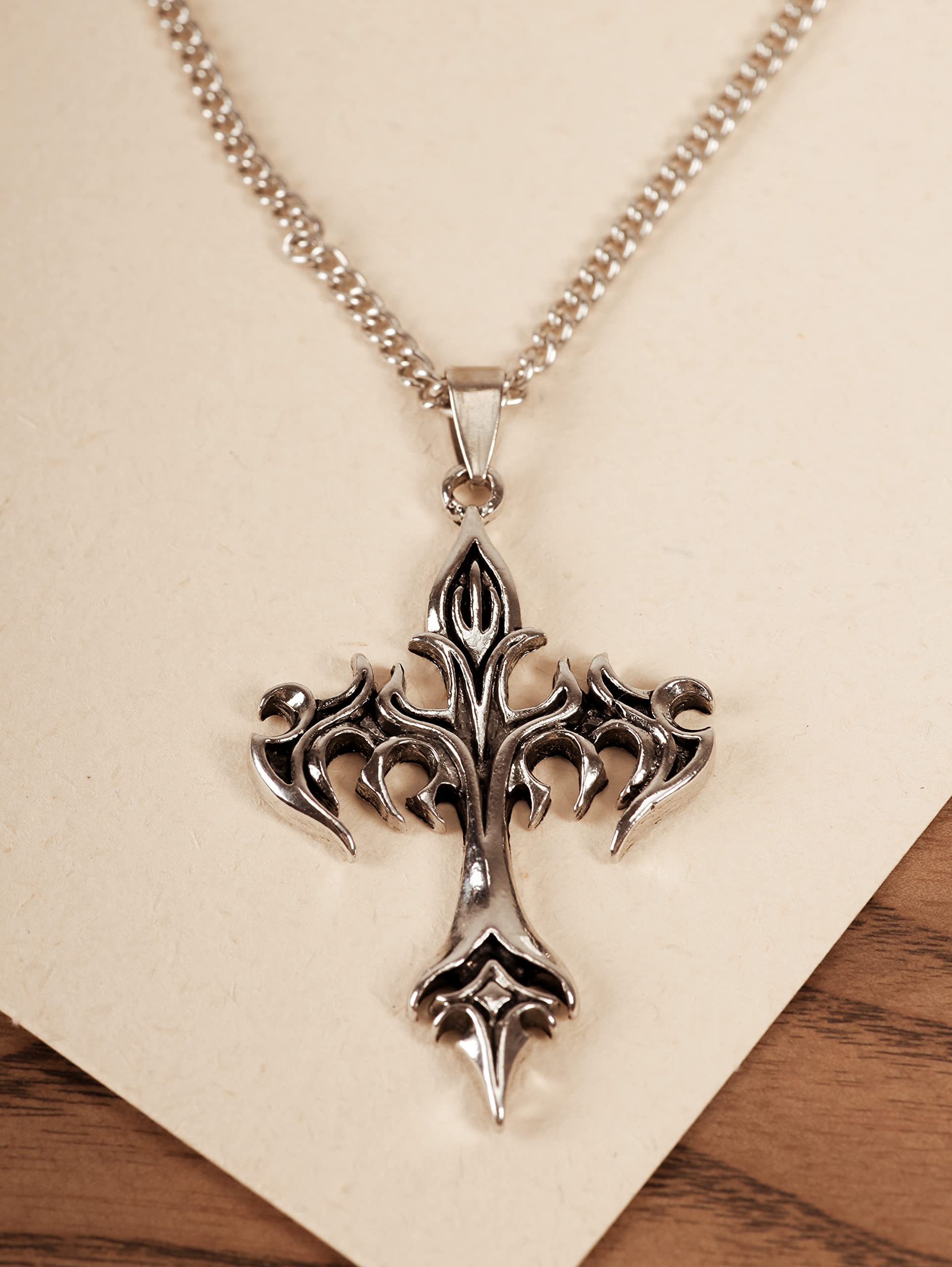 Sacina Gothic Layered Cross Pendant Necklace, Goth Emo Grunge Necklace, Goth Jewelry, Halloween Christmas Jewelry Gift For Women