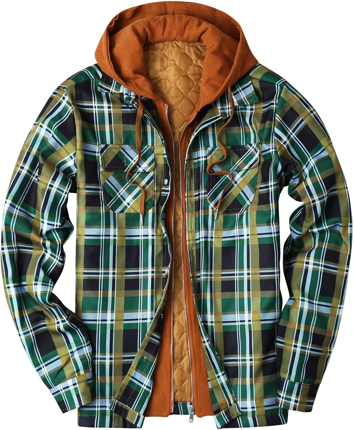 Szshaoye Winter Flannel Jackets for Men Big and Tall Plaid Flannel